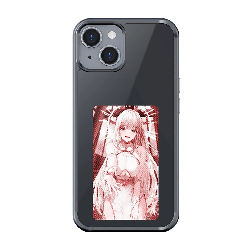 Cute Girl Smart Phone Case For iphone 15 14 13 Pro Max DIY Phone Cover NFC Function High-tech Anime Cartoon Funda 3 Color Screen